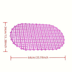 Non Slip Bath Tub Mat PVC Shower Mat With Drain Hole