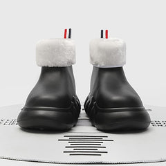 Women's Lightweight Rain Boots Short Tube Winter Thickened Warm Rain Shoes