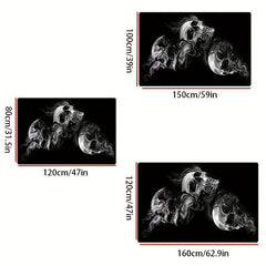 Gothic Skull Printed Mat Anti-slip Flannel Living Room Carpet