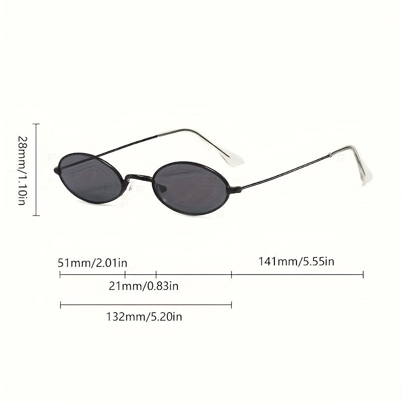 Metal Oval Frame Sunglasses Photochromatic Tinted Lens Glasses