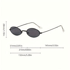 Metal Oval Frame Sunglasses Photochromatic Tinted Lens Glasses