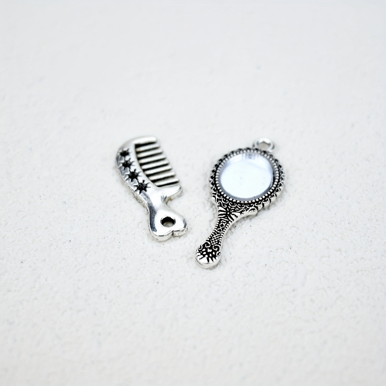Miniature Mirror Comb Set for Dollhouse Decor