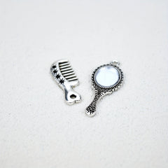 Miniature Mirror Comb Set for Dollhouse Decor