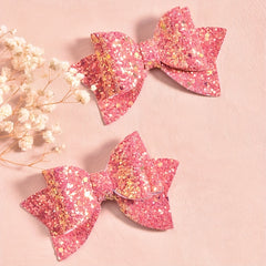 2pcs Sparkly Sequin Bow Hair Clips - Girls' Hair Accessories