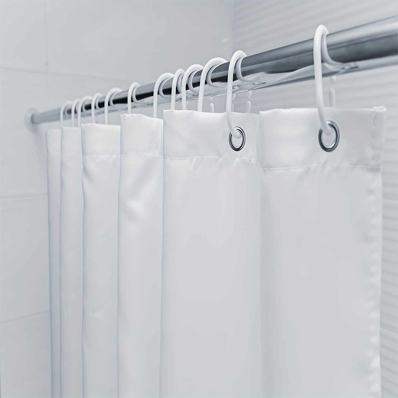 Leaf Print Shower Curtain 71x71in with Hooks