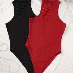 Sleeveless Bodysuit 2 Pack Casual Skinny Solid Bodysuit Women's Clothing