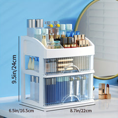 Acrylic Crown Storage Box 3 Layers Large Capacity 2 Drawers