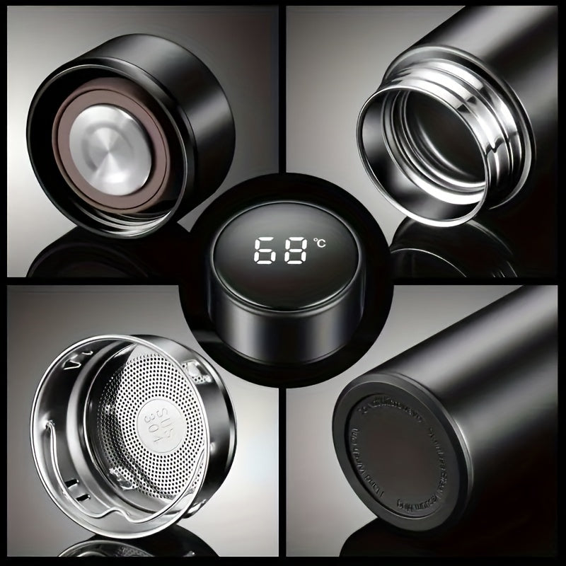 Stainless Steel Insulated Cup with Digital Display & Tea Infuser
