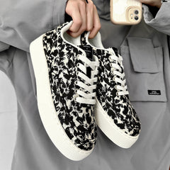 Men's Floral Lace-Up Platform Sneakers