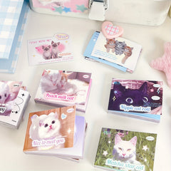 50 Sheets Sticker Books, Cartoon Animal Cat Dog DIY Cutting Pasting Decoration