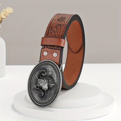 Men's Embossed PU Leather Casual Belt