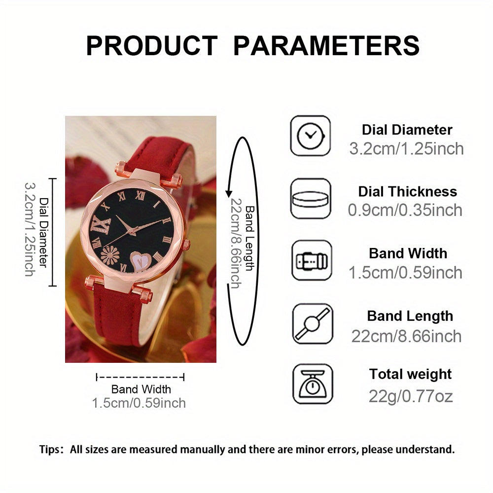 6pcs Unisex Quartz Watches for Daily Wear