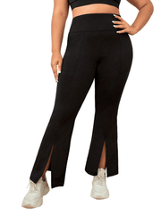 High Rise Flared Leg Yoga Pants With Pockets