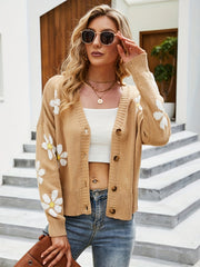 Floral Print Long Sleeve Cardigan
