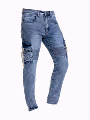 Slim Fit Pocket Jeans Mens Casual Street Style Medium Stretch Denim Pants