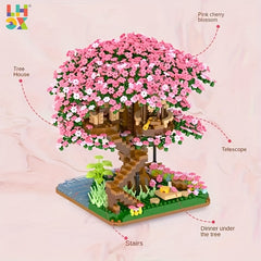 Cherry Bonsai Tree Building Set - Mini Blocks Sakura Tree House