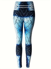 Block Print Fitness Yoga Pants High Stretch Running Workout Sports Leggings