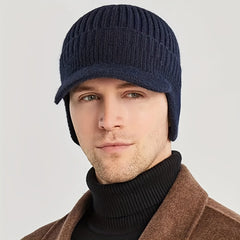 Knitted Winter Hat with Earmuffs for Warmth