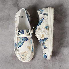 Women's Butterfly Print Low Top Walking Shoes Lightweight Outdoor Flat