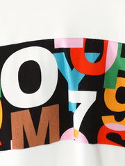 Girls Hoodie & Sweatpants Set Colorful Letter Print Casual Outfits