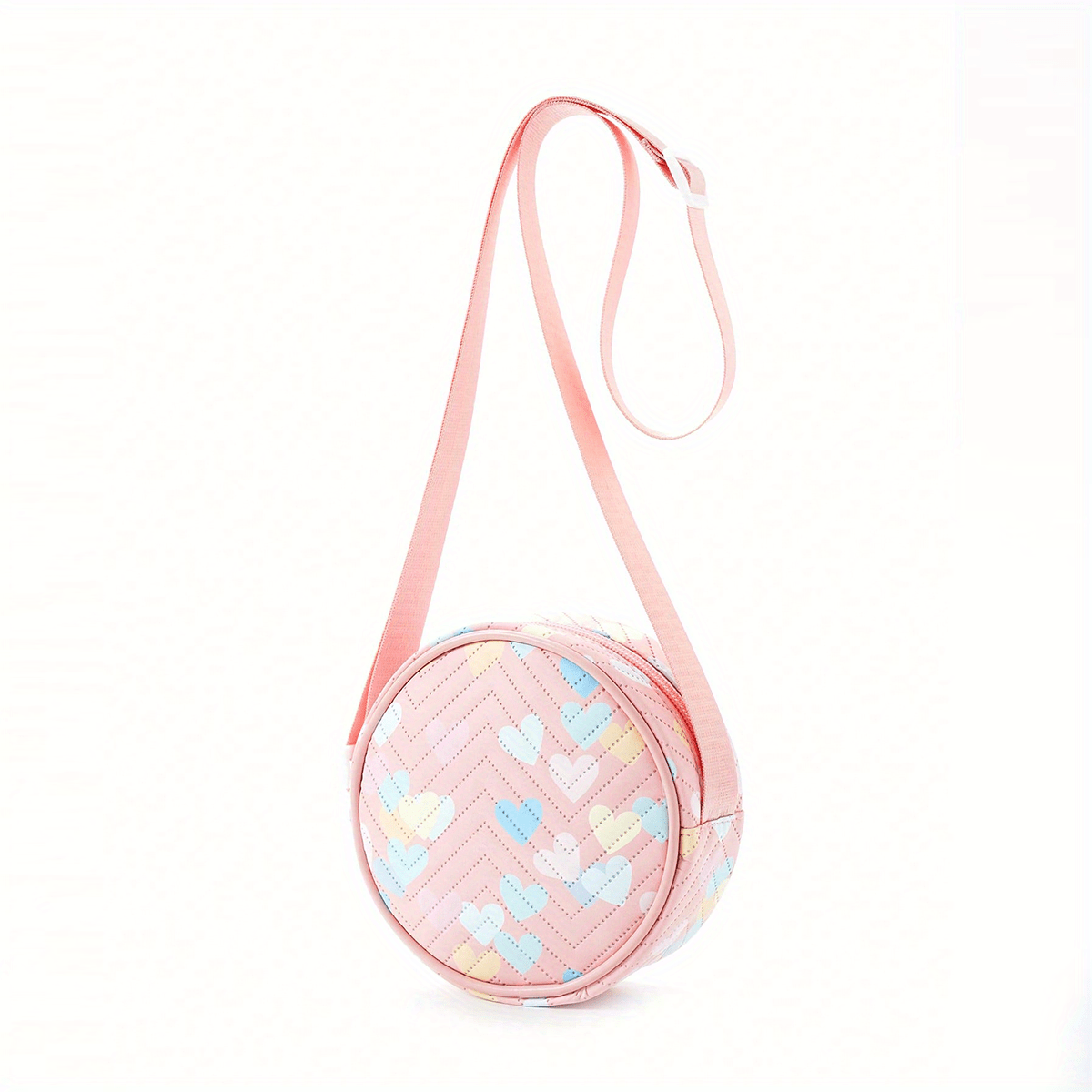 Sweet Mini Crossbody Bag Round Bag Girl Messenger Bag PU Leather