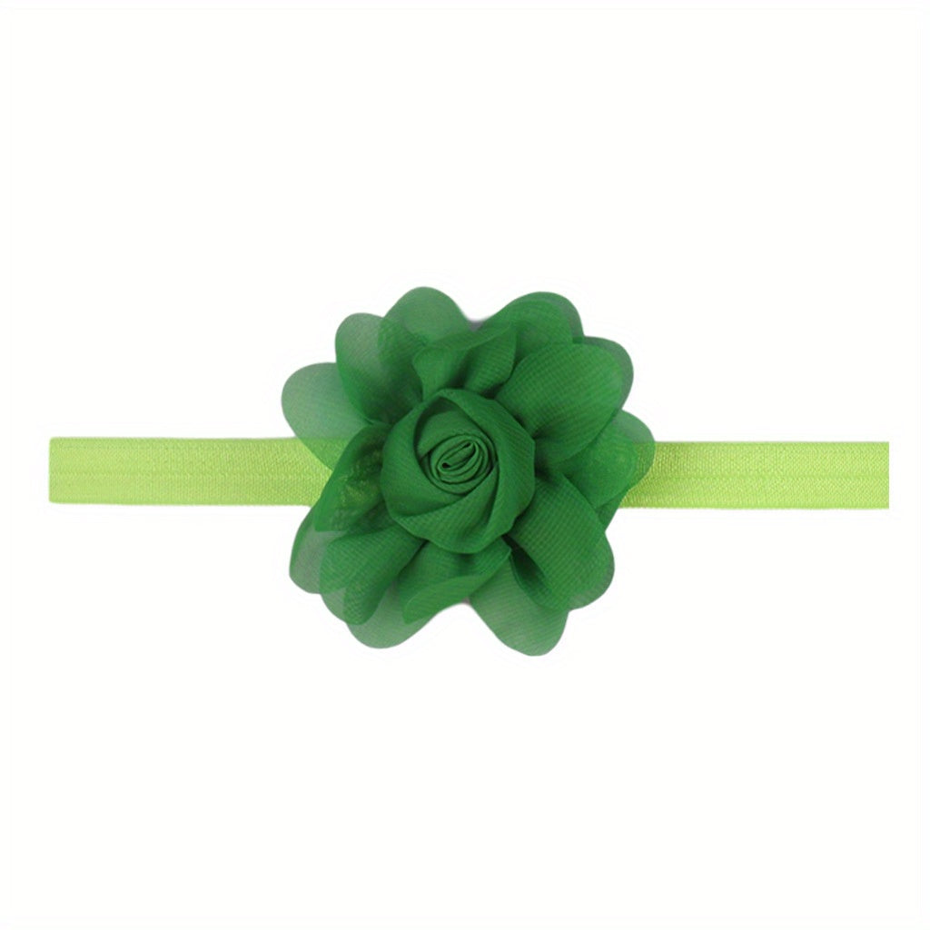 Candy Chiffon Flower Elastic Headband Girls Decorative Hair Accessories