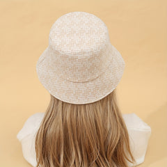 Classic Embossed Bucket Hat Khaki Sunscreen Basin Hat Women Travel Beach Hats