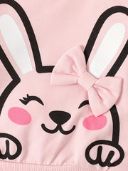 Infant Baby Girls Rabbit Print Sweatshirrt&Sweatpants Set