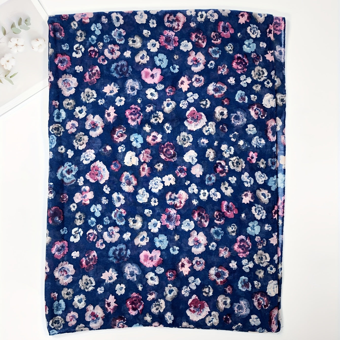 Flower Print Scarf Shawl Lightweight Casual Head Wraps Hijab Women Turban