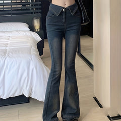 High Waist Flare Jeans Retro Bell Bottom Jeans