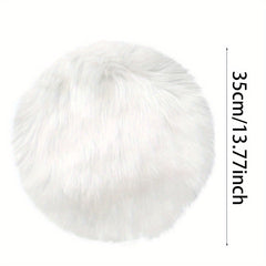 Soft Faux Wool Rug Round Chair Seat Cushion for Desk Chair or Office Chair