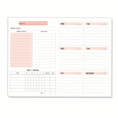 Undated Weekly Planner Notebook Daily To Do List Notepad