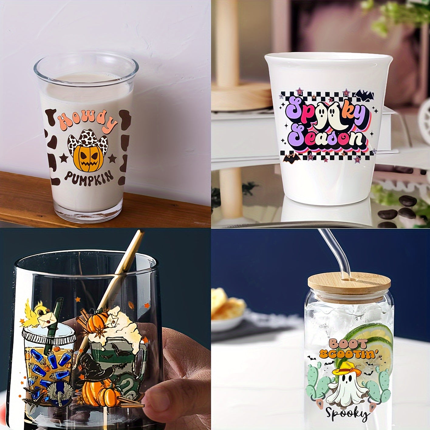 2pcs Waterproof DIY Stickers For Water Bottles, Glass, Stainless Steel Cup