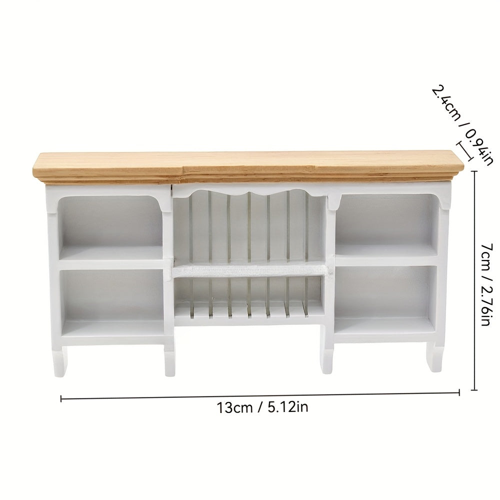 1:12 Dollhouse Kitchen Wall Shelves & Storage Cabinets Natural Wood
