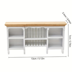 1:12 Dollhouse Kitchen Wall Shelves & Storage Cabinets Natural Wood