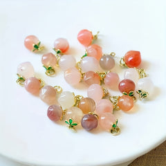 Southern Red Agate Peach Pendant Necklace Earrings Bracelet DIY Jewelry