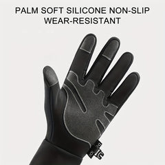 Winter Cycling Gloves Waterproof Non-slip Touchscreen Plush Windproof
