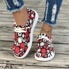 Women's Football Basketball Rugby Pattern Skate Shoes
