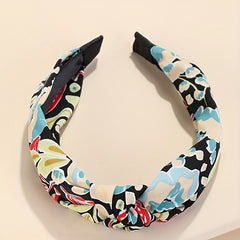 4pcs Flower Cross Knot Hair Bands Floral Wide Headbands Vintage Hairband