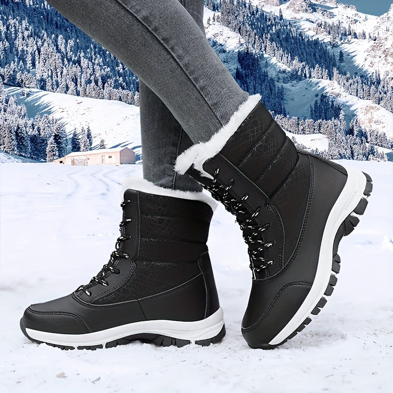 Faux Fur Lined Snow Boots - Keep Warm and Stylish