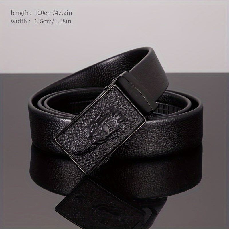 Men's Crocodile Pattern PU Leather Business Belt