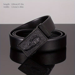 Men's Crocodile Pattern PU Leather Business Belt