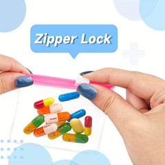 35PCS Portable Pill Pouch Bags Self Sealing Pill Bags for Travel Home Office