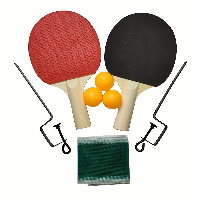 Portable Table Tennis Set with 2 Rackets & Net