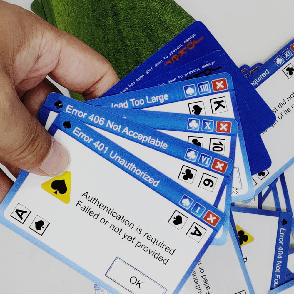 Windows Error Proof Playing Cards - Fun & Stress Card Game