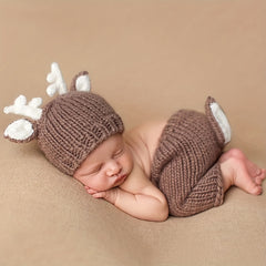 Christmas Deer Coffee Velvet Costume Photography Props Set