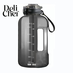 1900ml 64oz Large Capacity Water Bottle with Time Marker and Straw