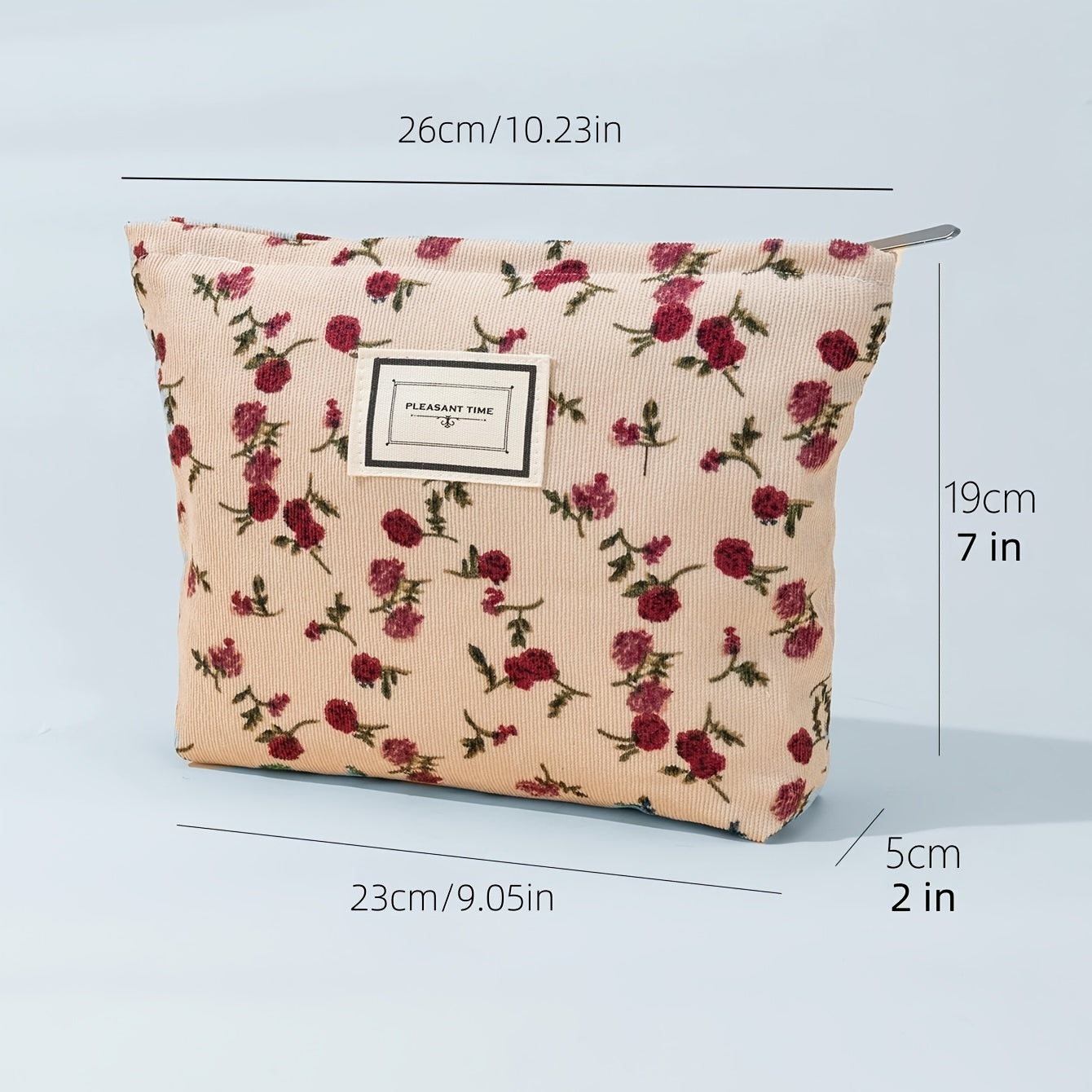 Velvet Rose Flower Makeup Bag Cosmetic Bag Large Capacity Canvas Travel Toiletry