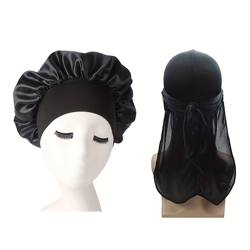 Couple Style Satin Hat Durag Bandana Turban Sleeping Cap