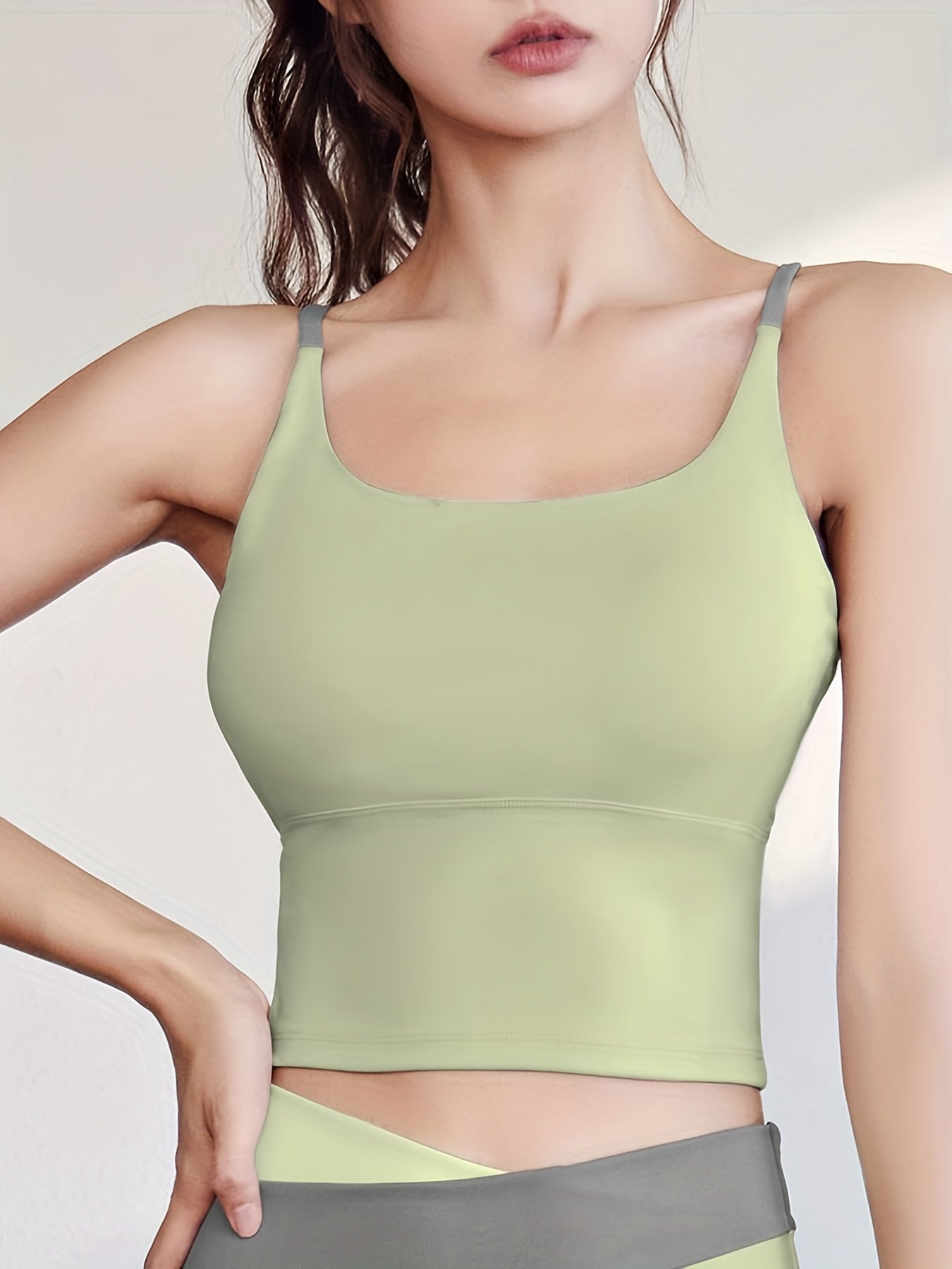 Teens Nude Sports Bra High Stretchy Yoga Tank Top
